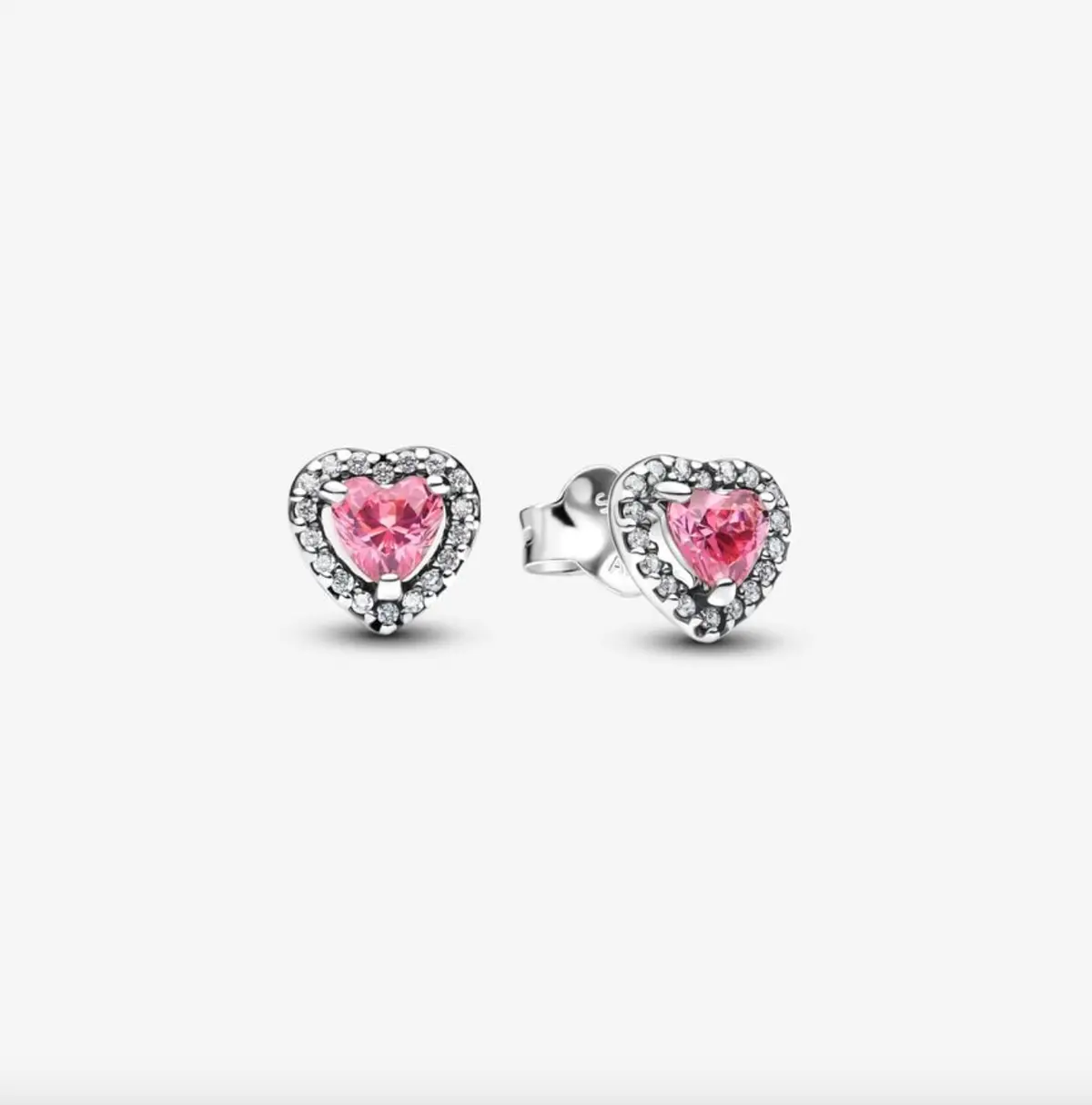 Elevated Pink Heart Stud Earrings 1