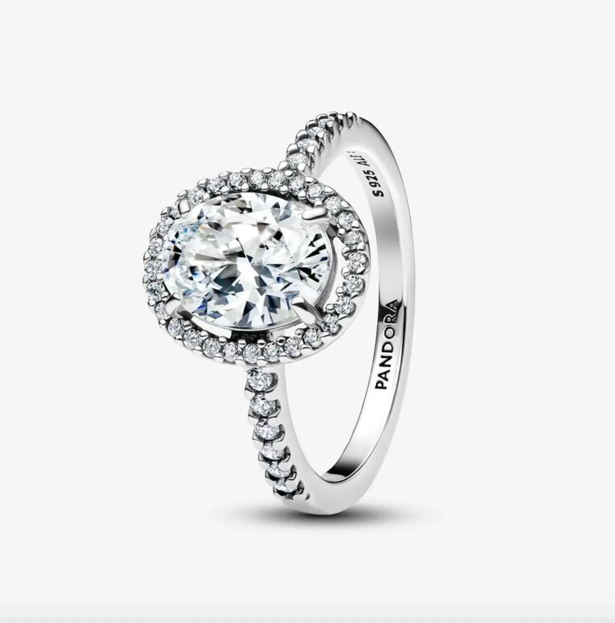 Oval Sparkling Halo Statement Ring 1