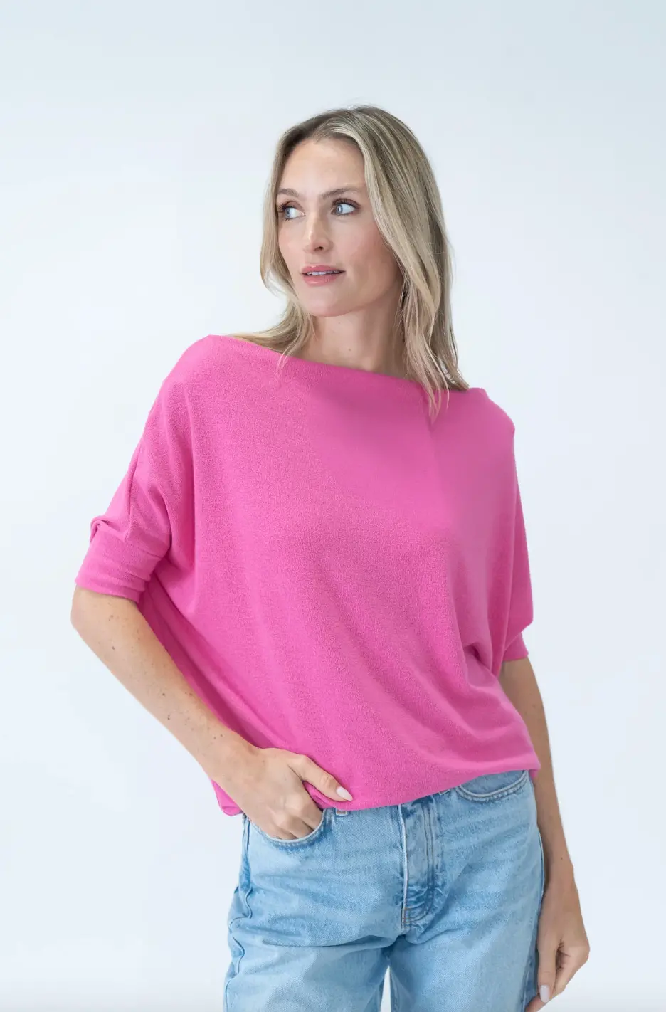The Short Sleeve Anywhere Top | Punch Pink 1