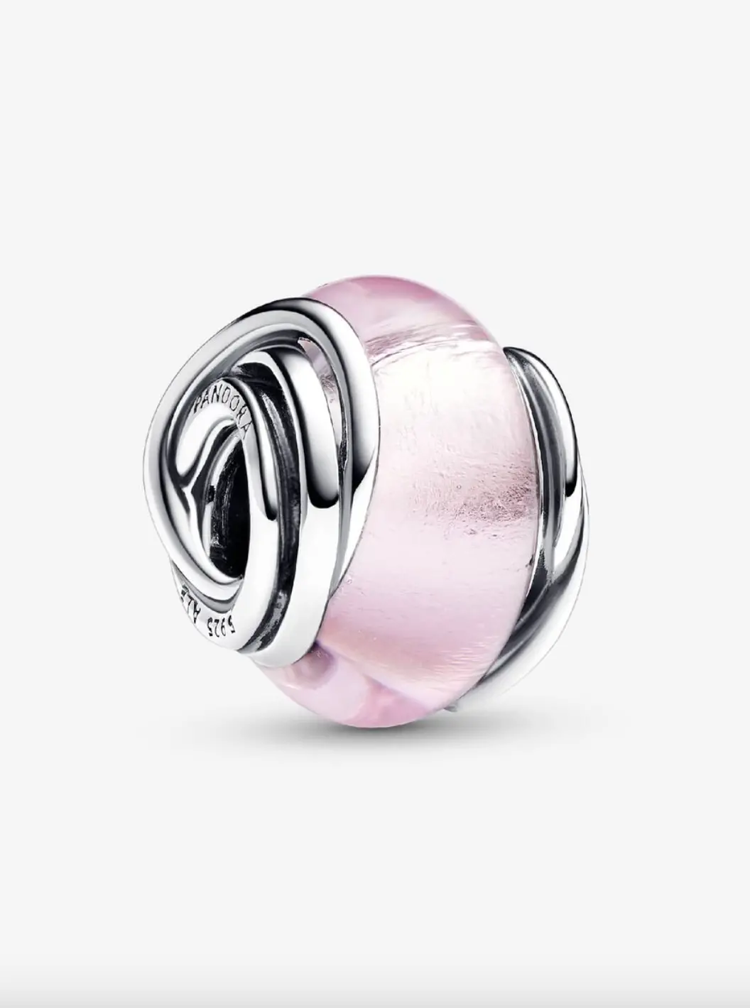 Encircled Pink Murano Glass Charm 1