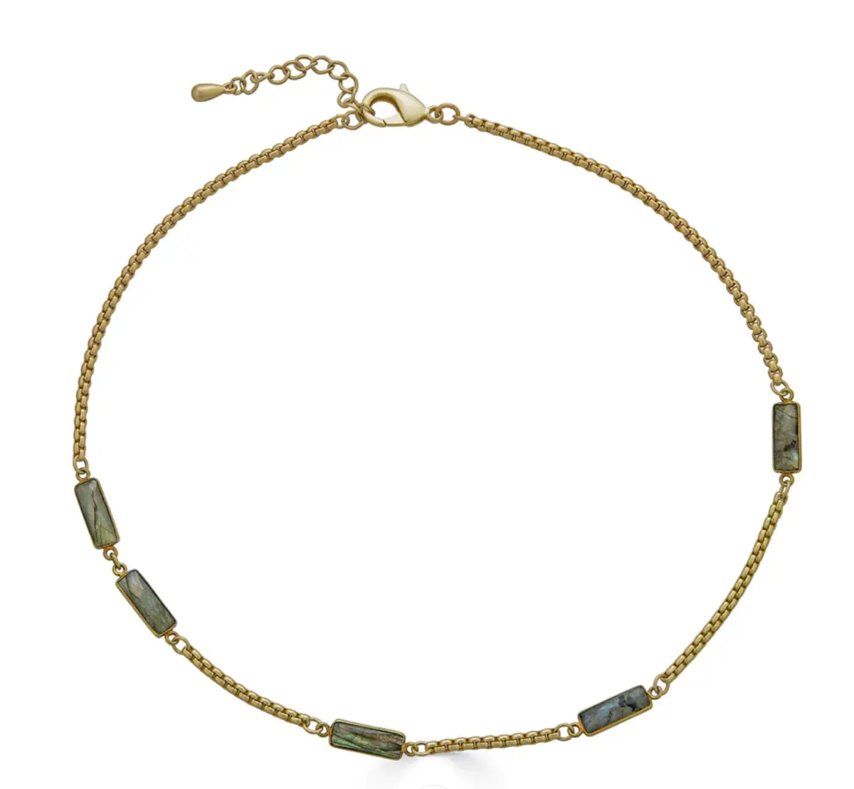 Labradorite Baguette Short Necklace 1