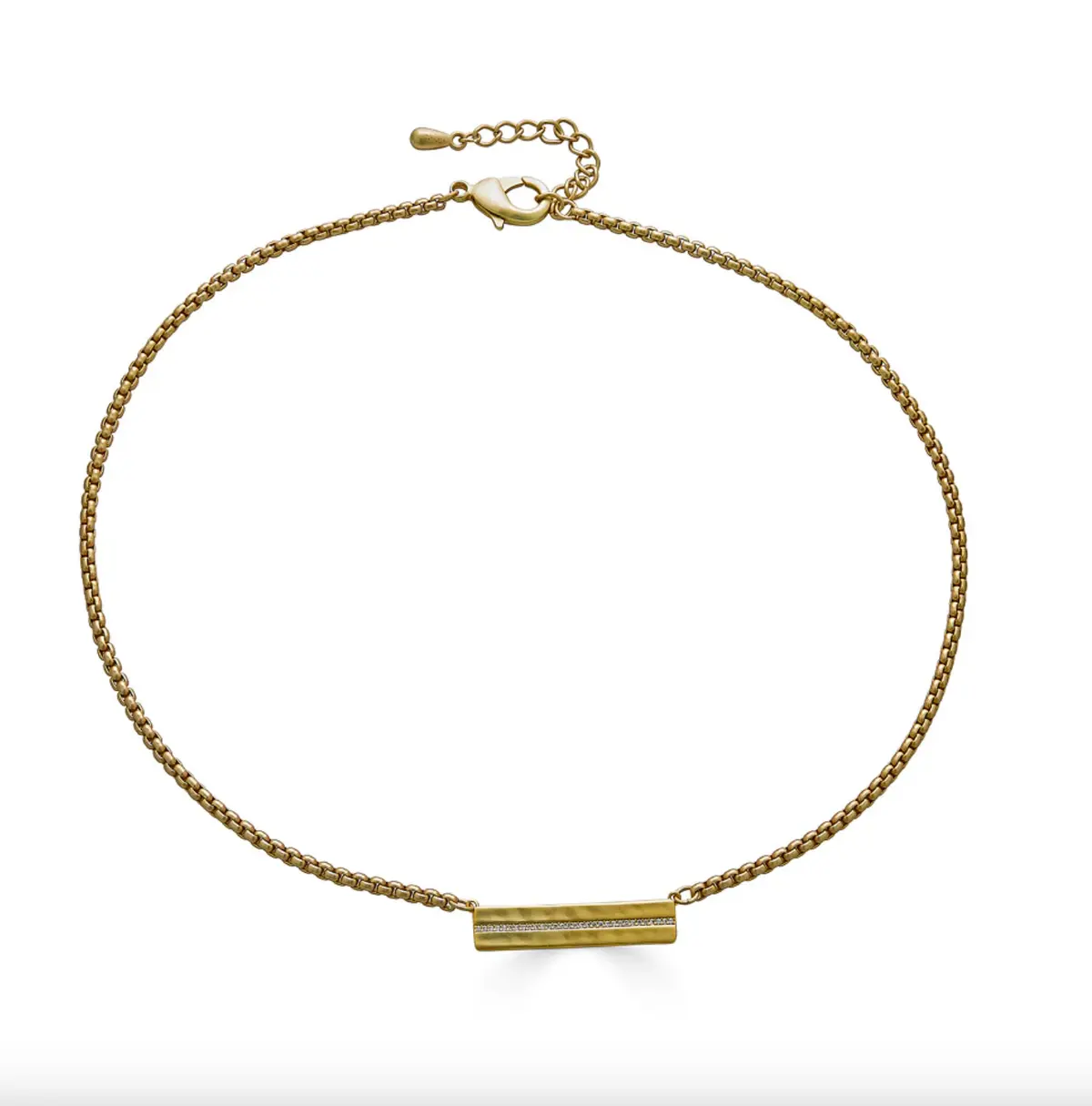 Matte Gold Bar Necklace 1