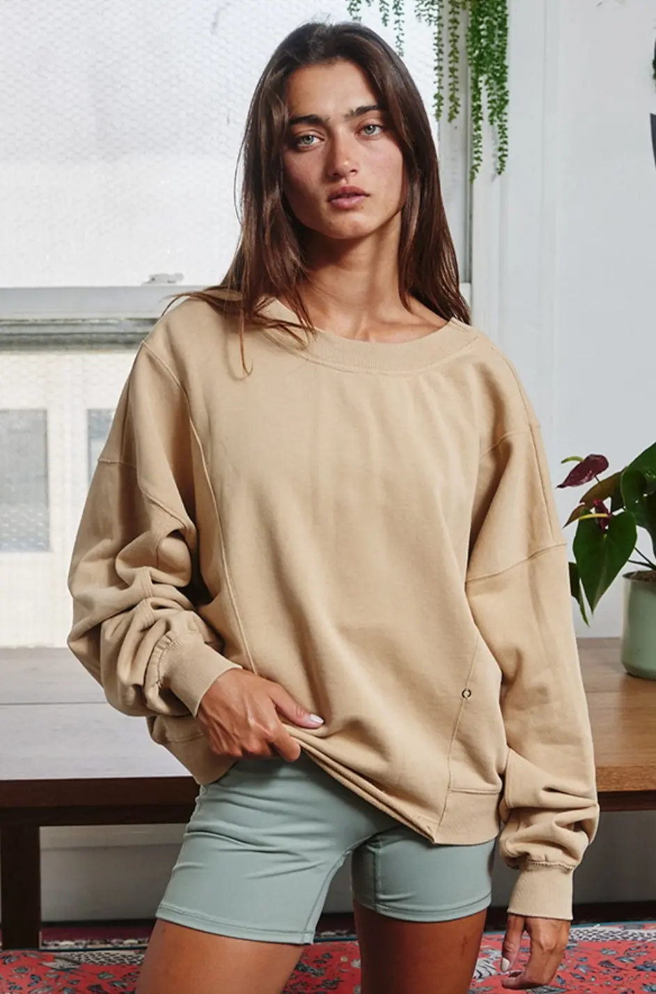 Reversible Twist-Front Terry Sweatshirt 1
