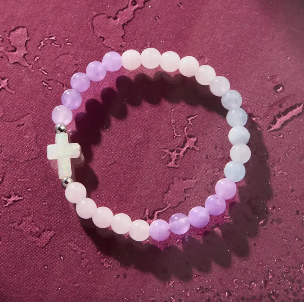 Holy Water Ombre Morganite Bracelet | Gold Spacer Beads 1