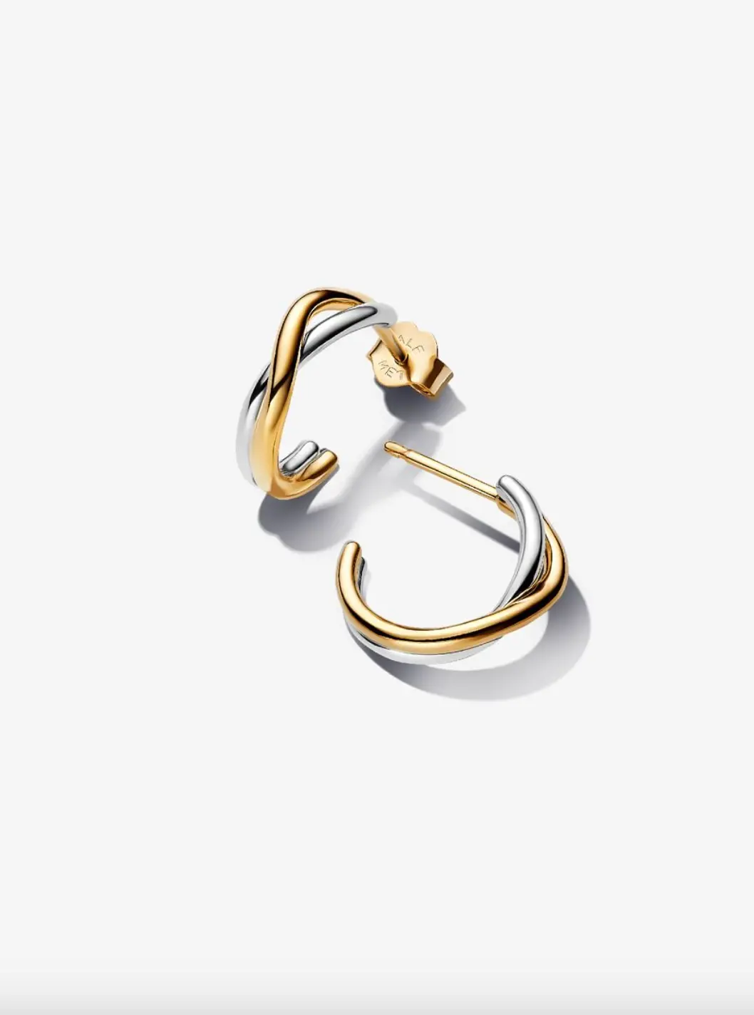Organically Shaped Two-Tone Open Hoop Earrings 1