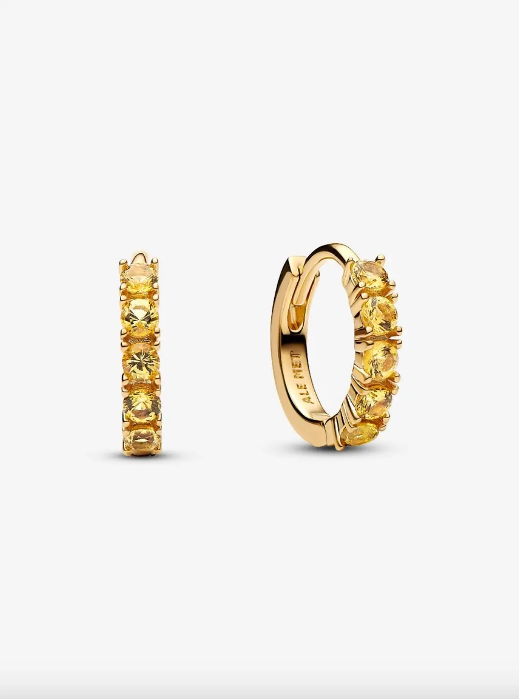 Yellow Huggie Earrings 1