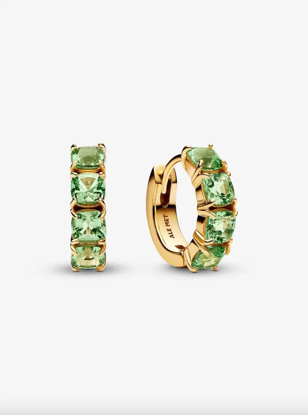 Green Hoop Earrings 1