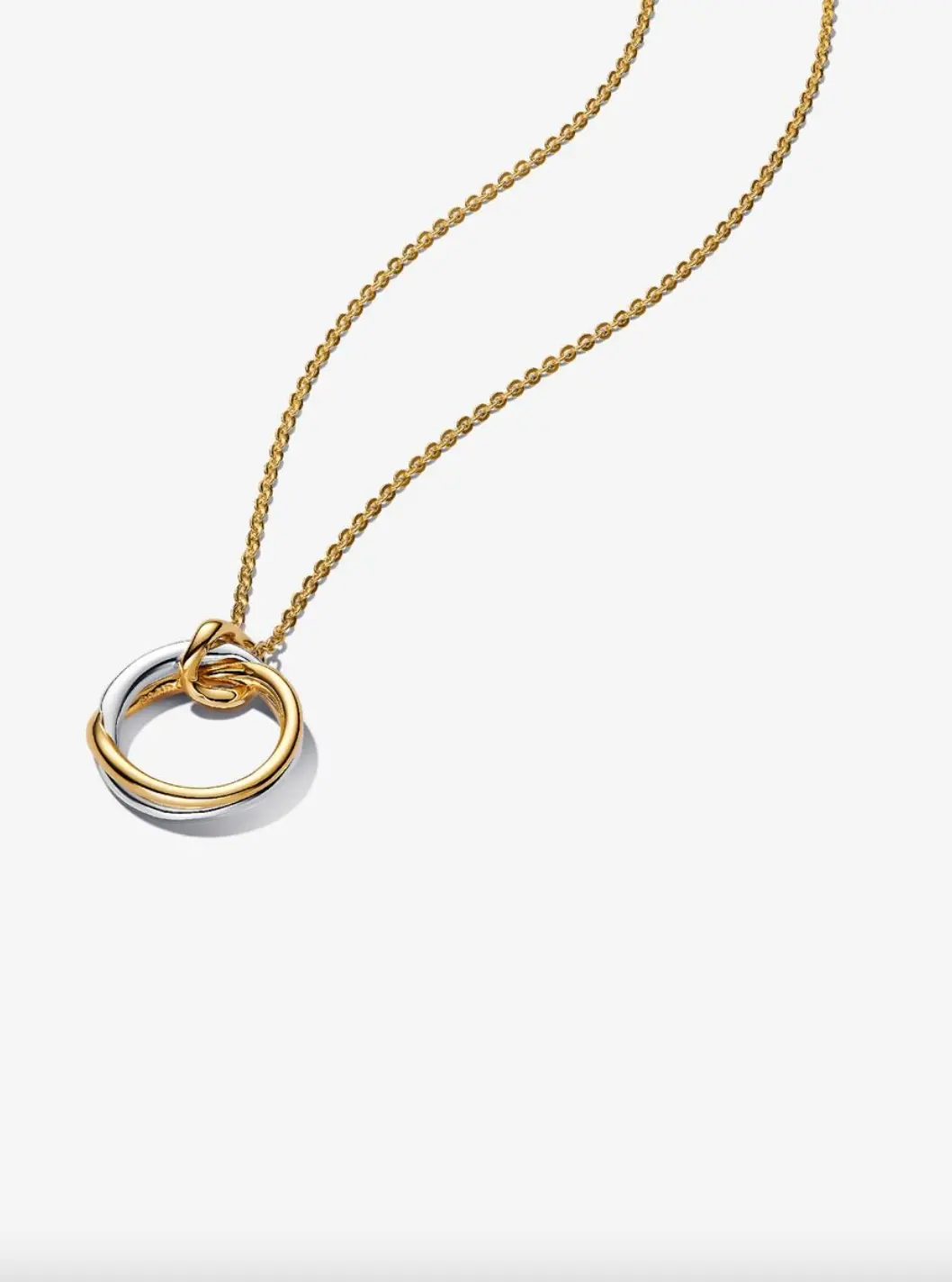 Organically Shaped Two-Tone Pendant Necklace 1