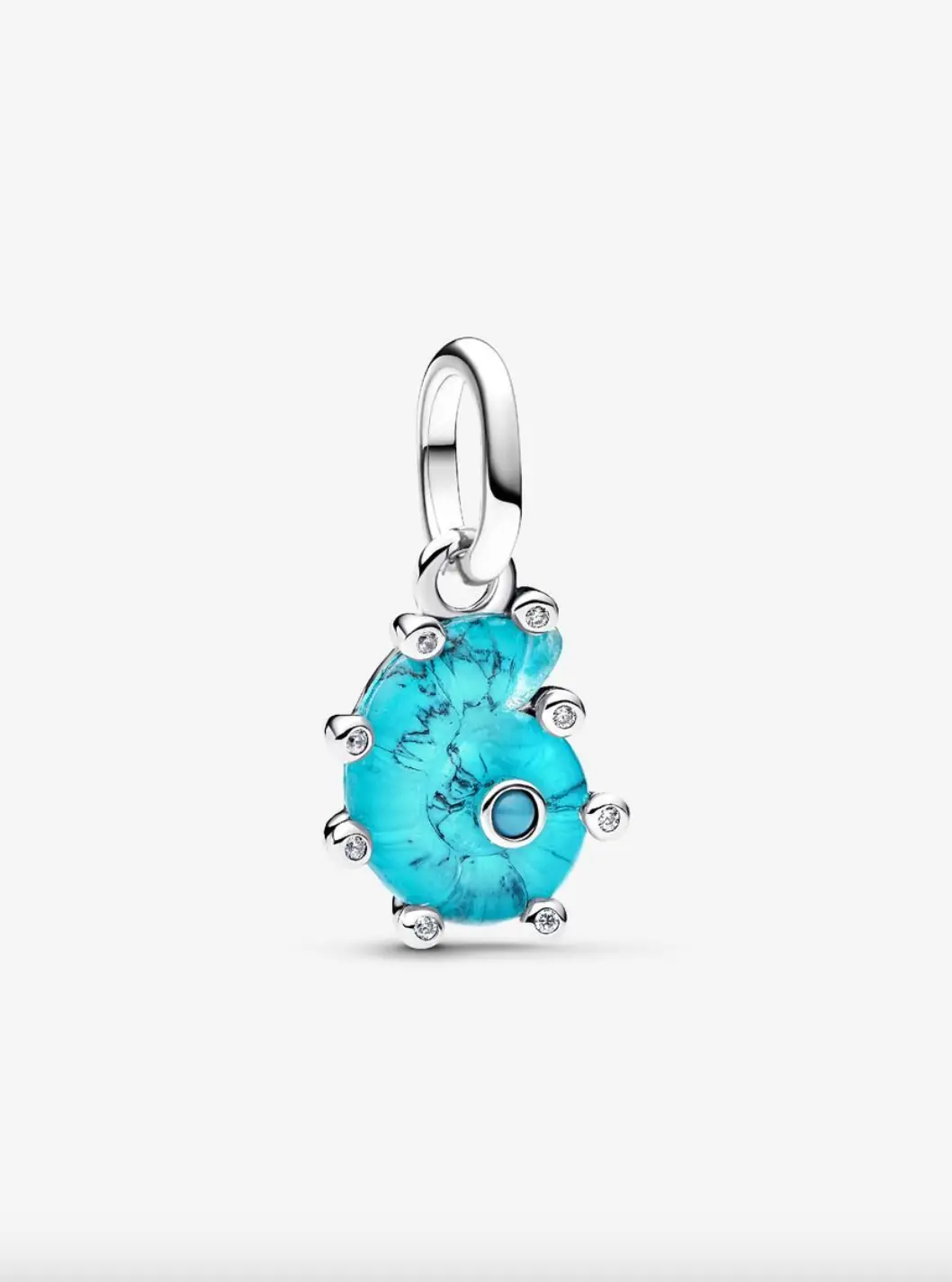 Blue Murano Glass Sea Snail Dangle Charm 1
