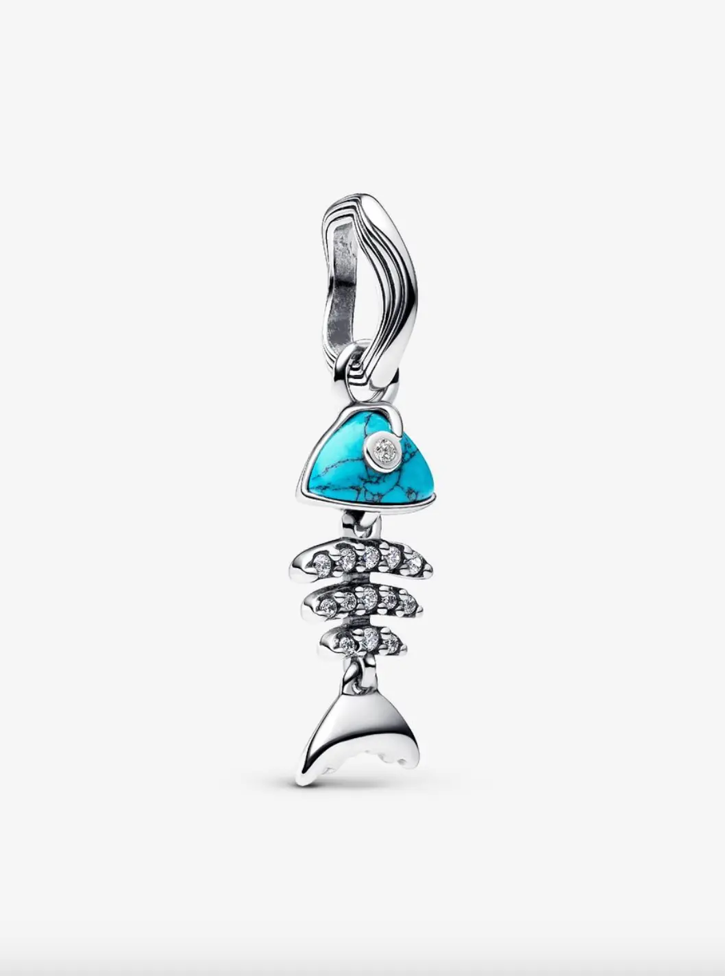 Turquoise-Colored Fishbone Dangle Charm 1
