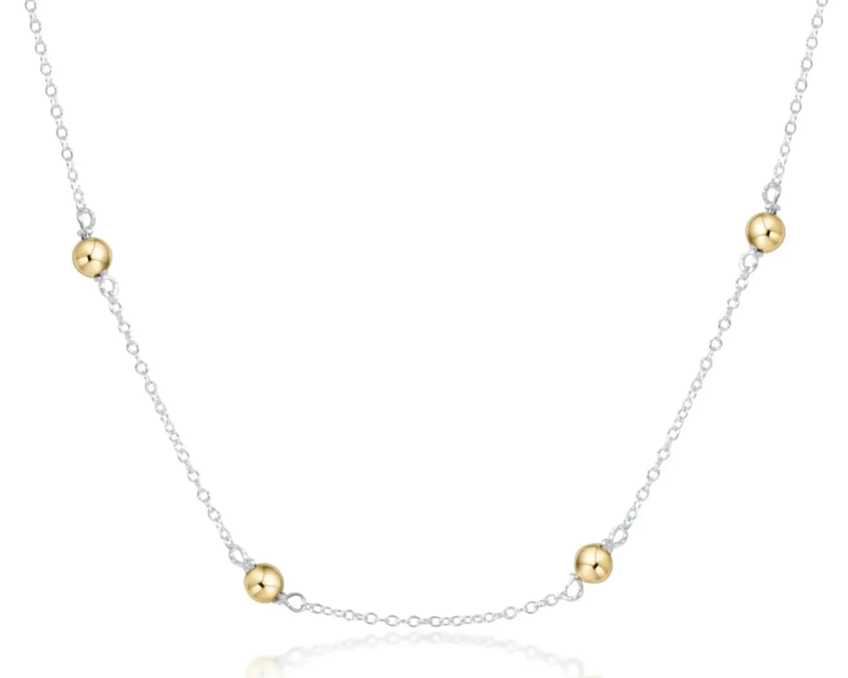 17" Choker Simplicity Chain Mixed Metal - Classic Gold 4Mm 1