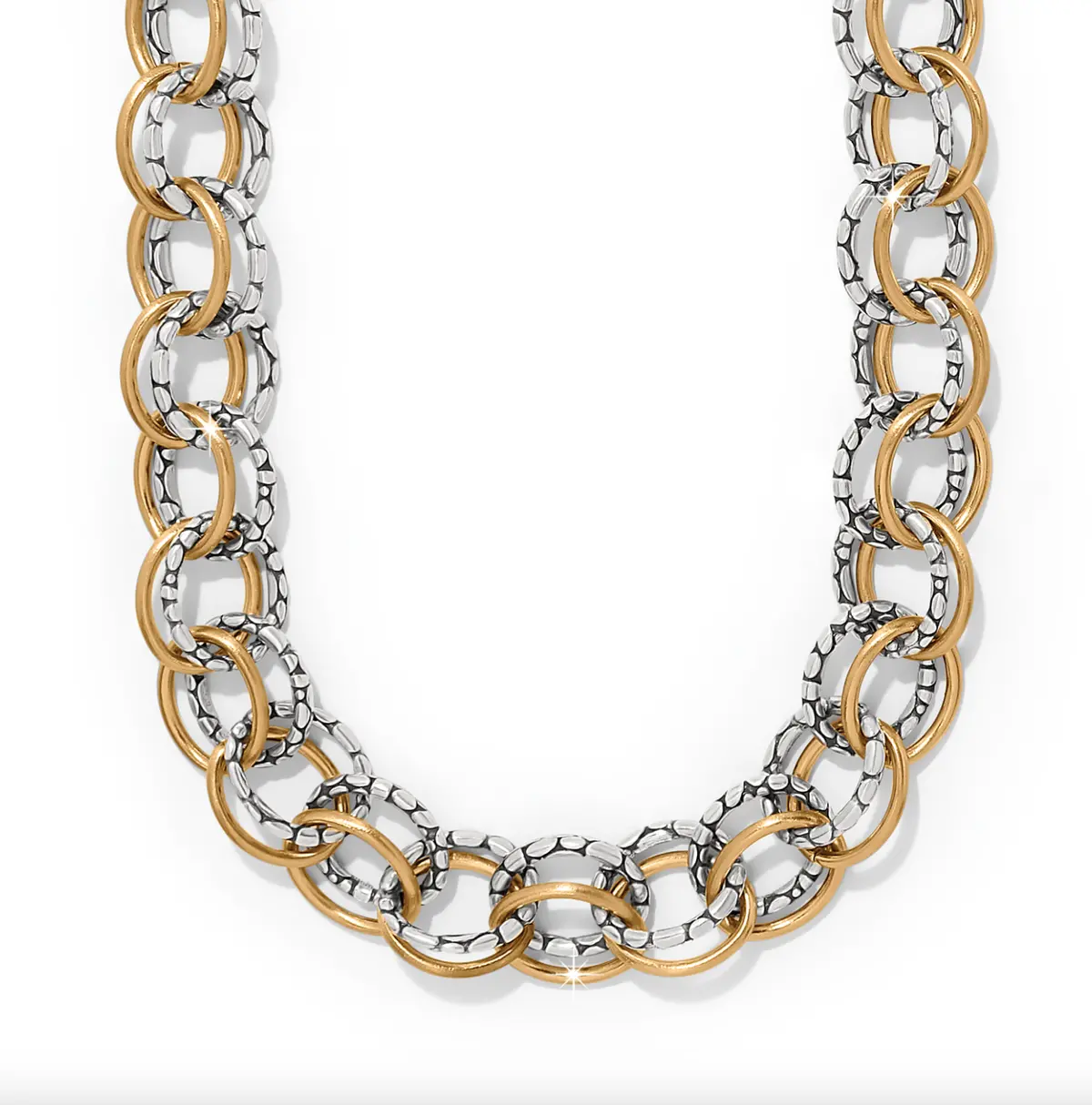 Pebble Link Two Tone Necklace 1