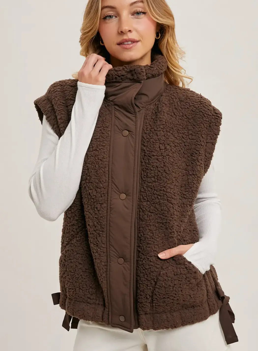 Button Down Sherpa Vest 1