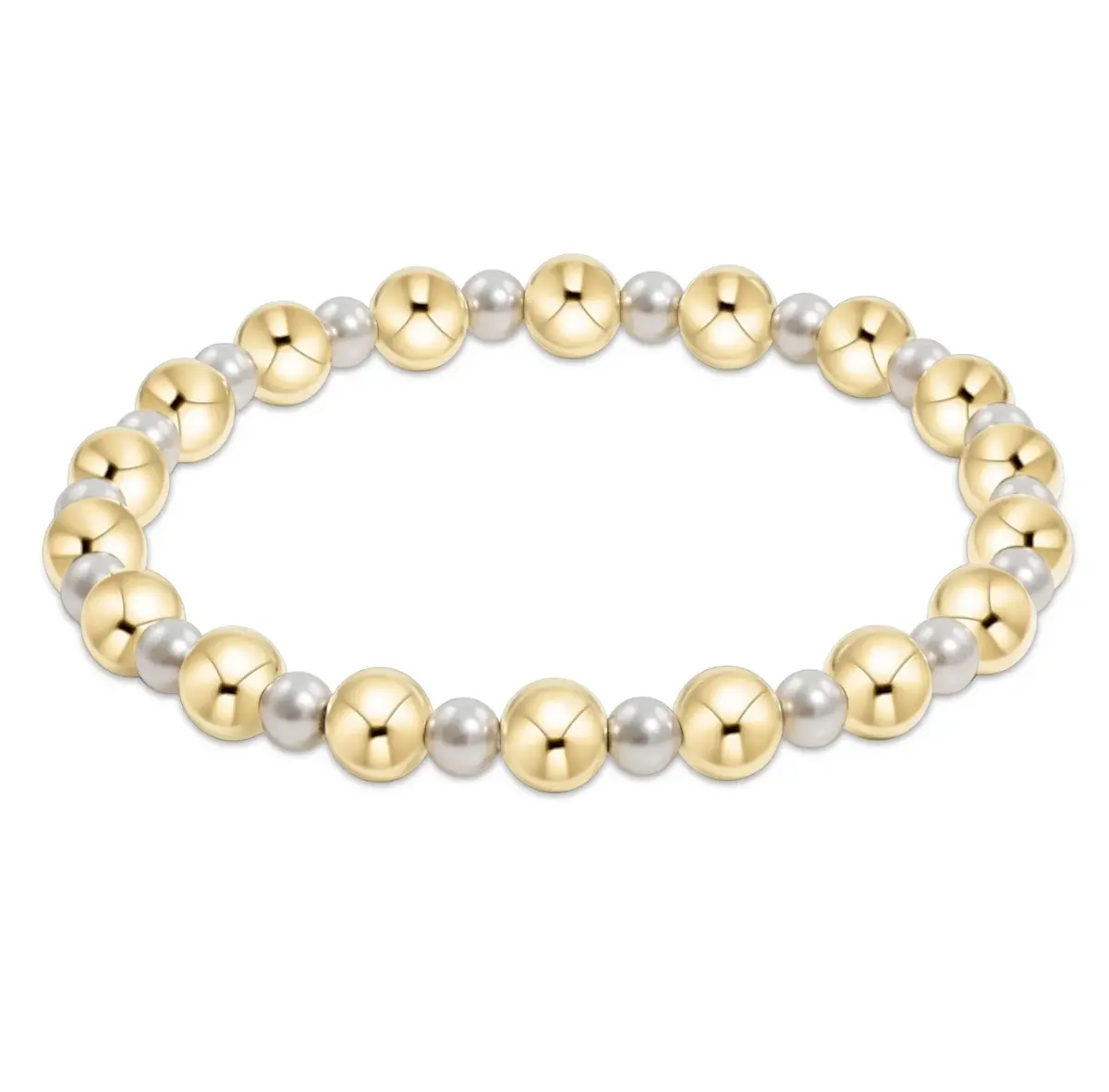 Pearl Grateful Pattern 4Mm Bead Bracelet - 6Mm Gold 1
