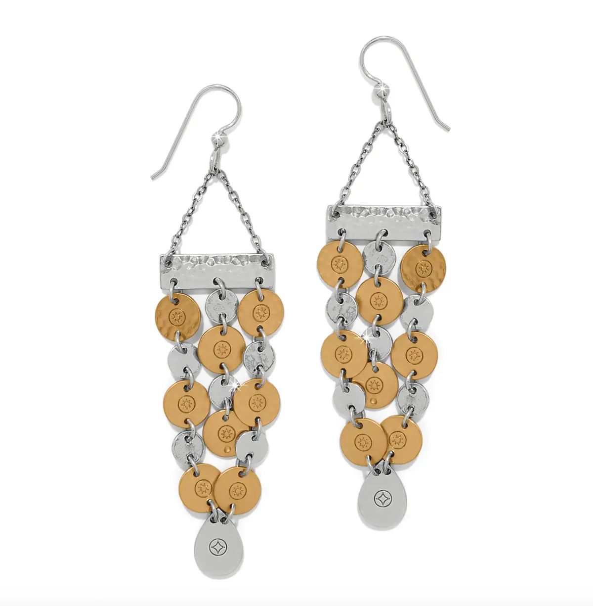 Palm Canyon Two Tone Drop French Wire Earrings 1