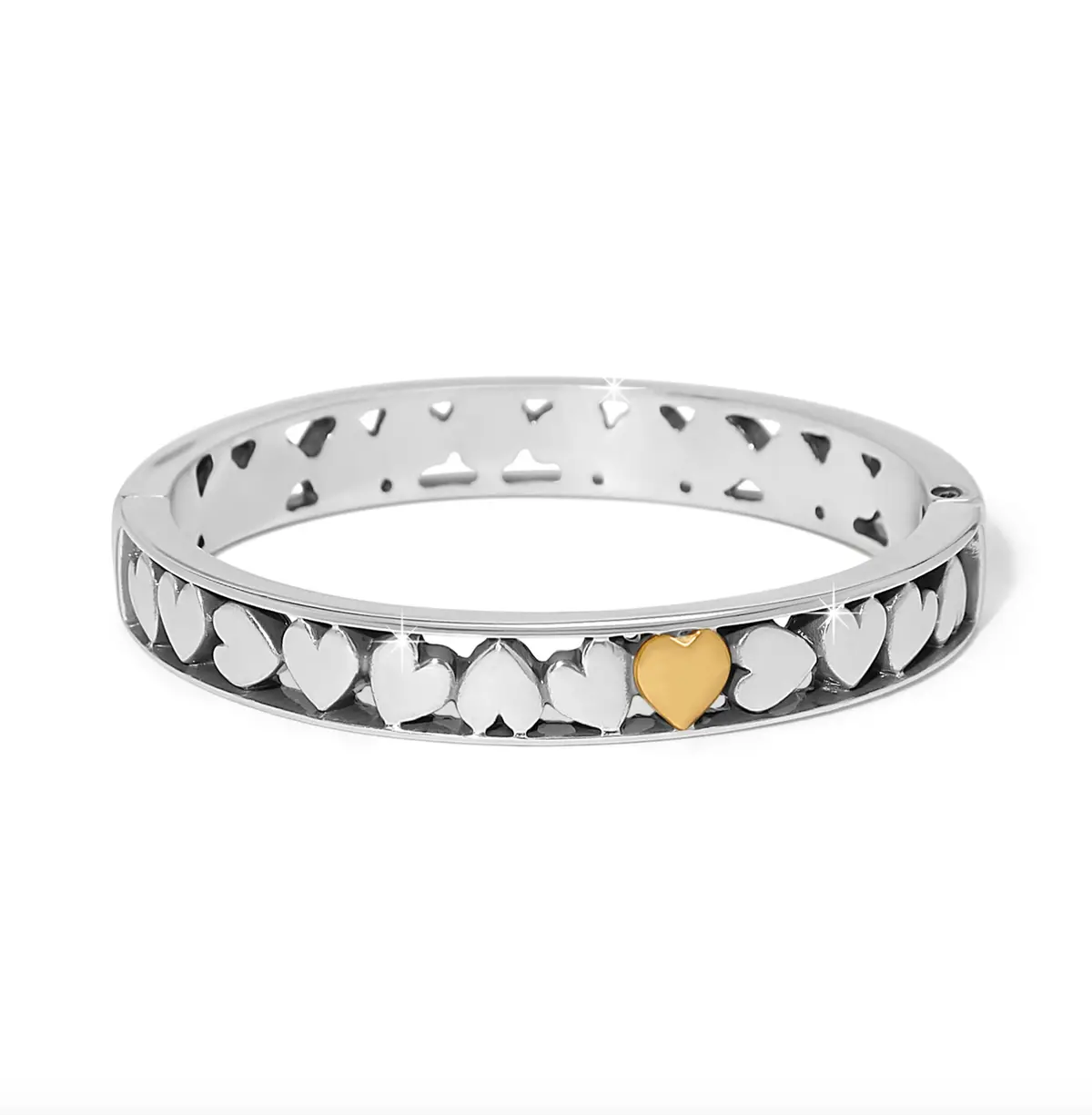 Mystery Of Love Hearts Hinged Bangle 1