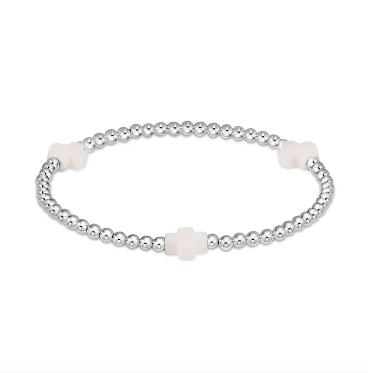 Signature Cross 3Mm Sterling Bracelet - Off-White 1