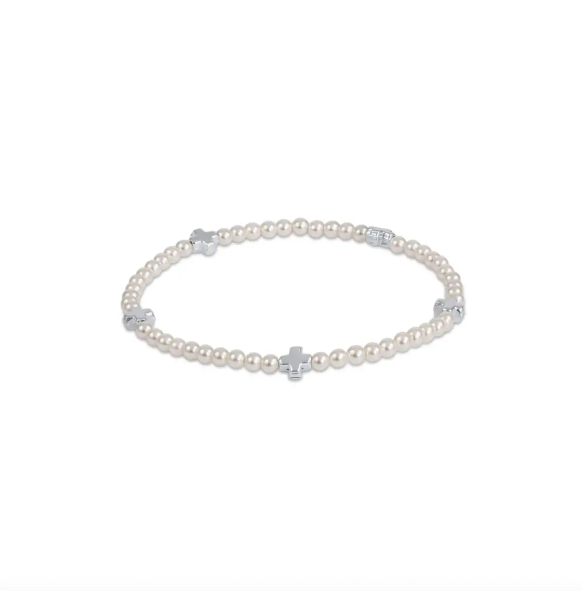 Signature Cross Small 3Mm Pearl Bracelet - Sterling 1