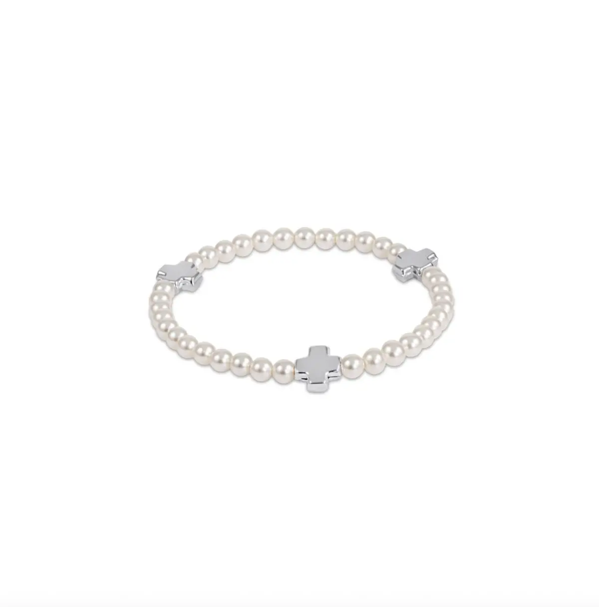 Signature Cross 4Mm Pearl Bracelet - Sterling 1