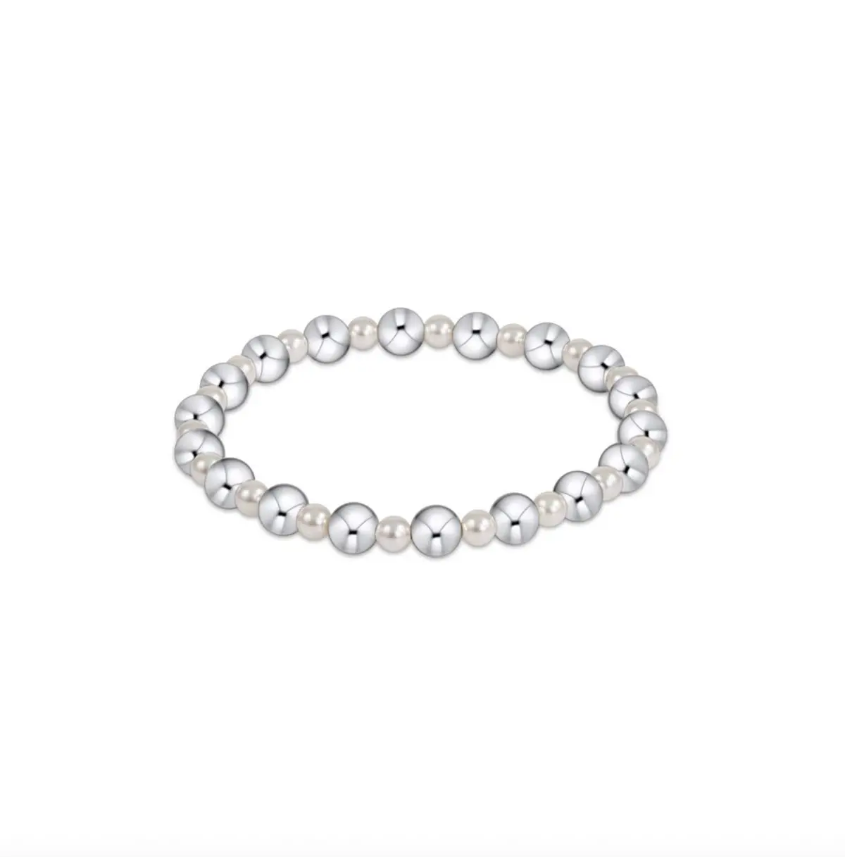 Pearl Grateful Pattern 4Mm Bead Bracelet - 6Mm Sterling 1