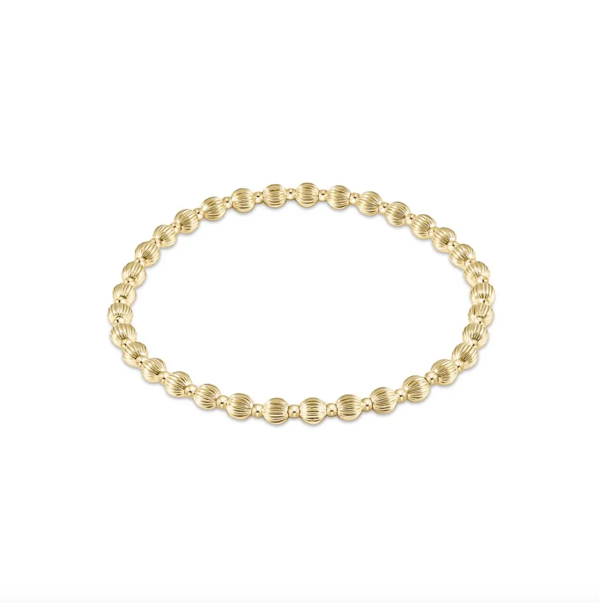 Dignity Grateful Pattern 4Mm Bead Bracelet - Gold 1