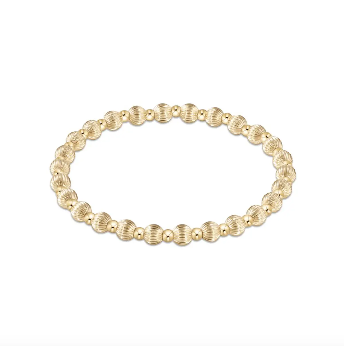 Dignity Grateful Pattern 5Mm Bead Bracelet - Gold 1