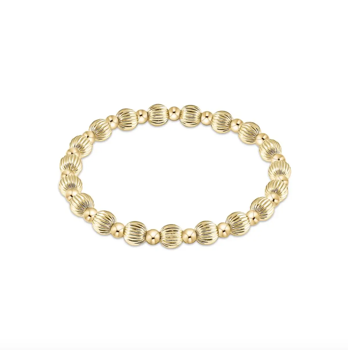Dignity Grateful Pattern 6Mm Bead Bracelet - Gold 1