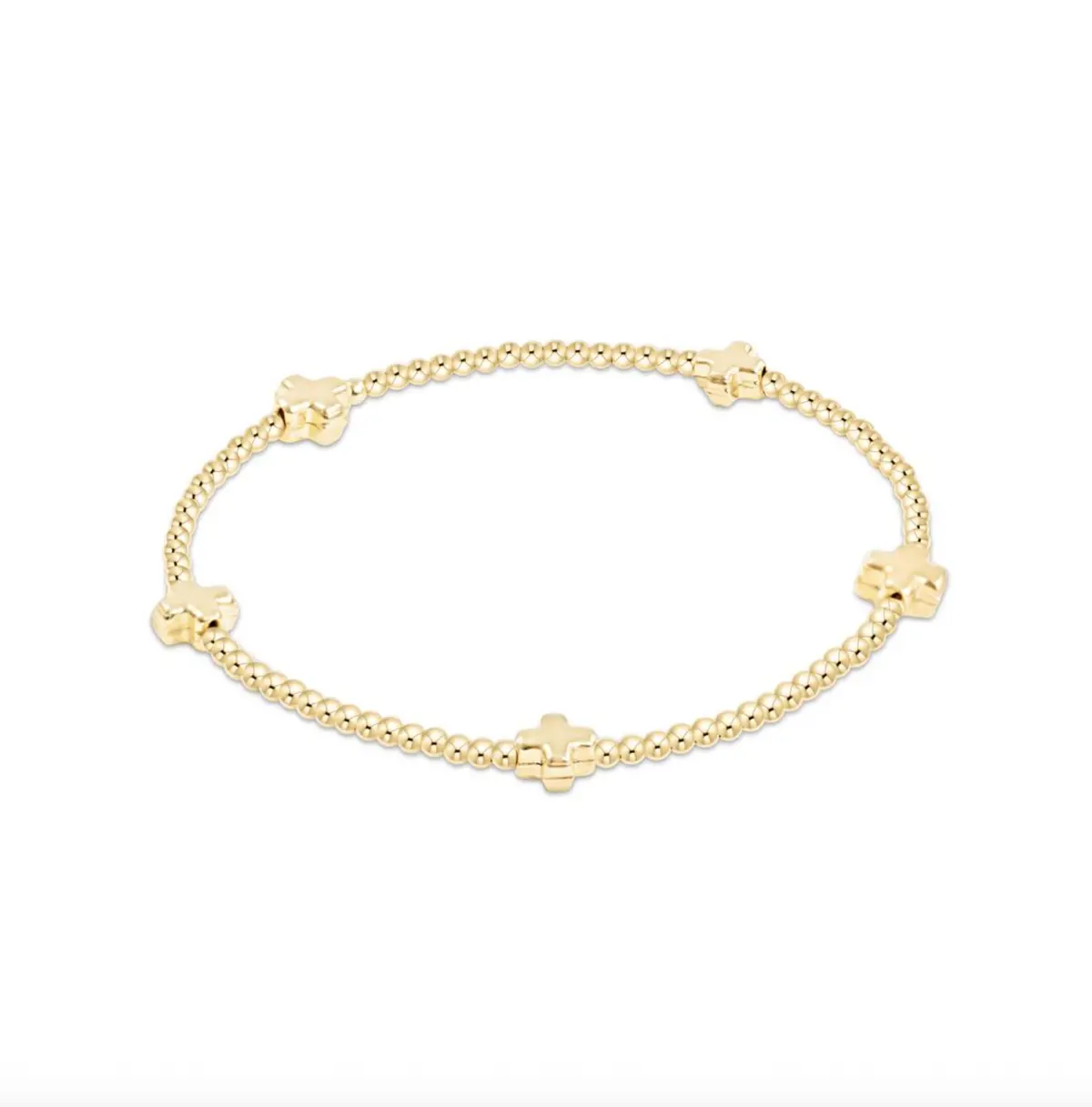Signature Cross Small 2Mm Gold Bracelet - Gold 1