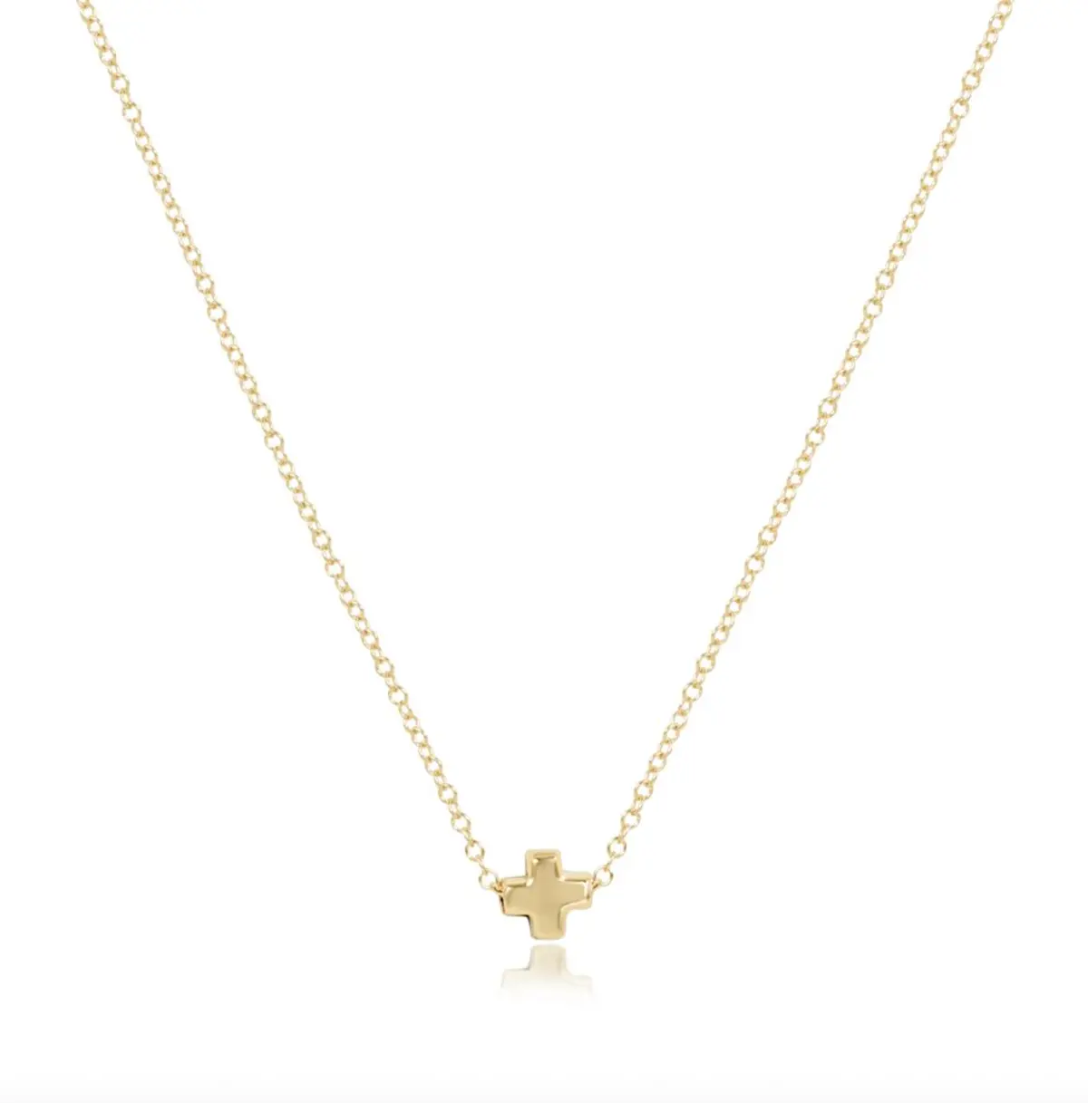 16" Necklace Gold - Signature Cross Small Gold 1