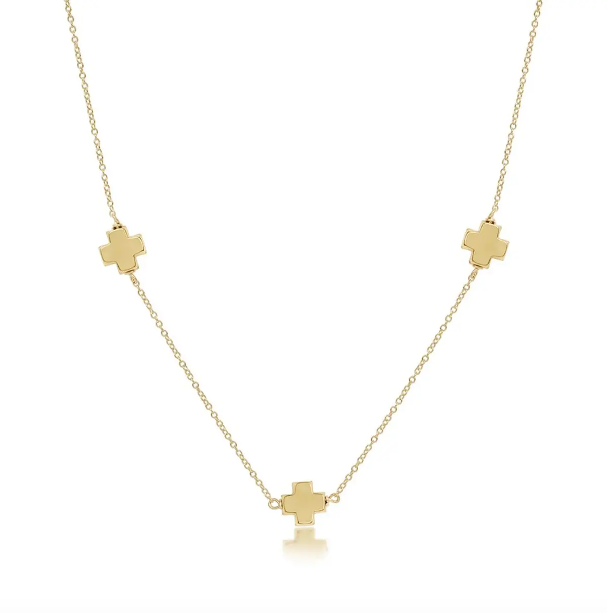 17" Choker Simplicity Chain Gold - Signature Cross Gold 1