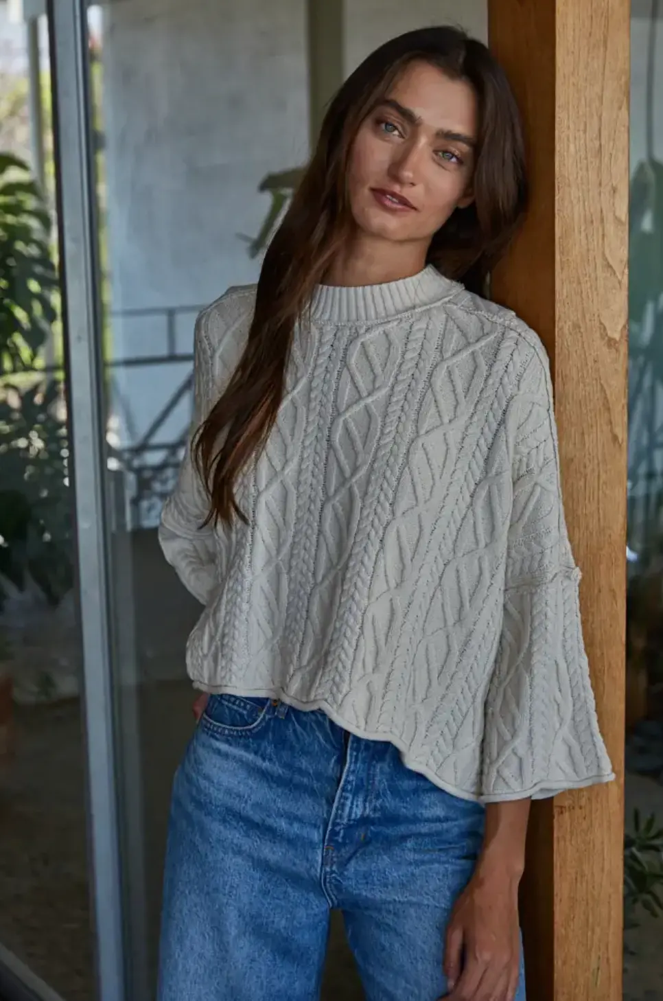 Cable Knit Pullover Sweater 1