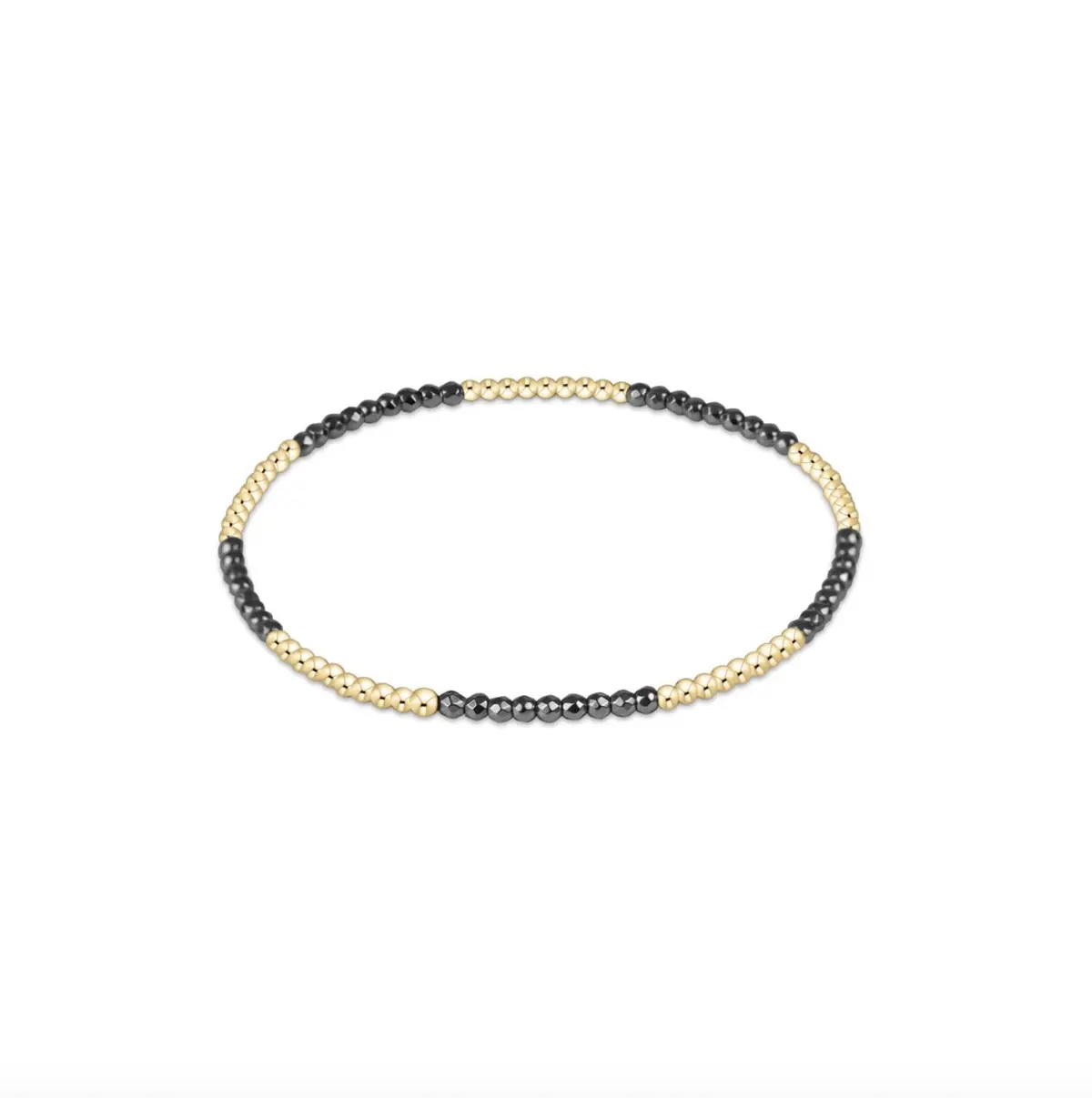 Blissful Pattern 2Mm Bead Bracelet - Silver Faceted Hematite 1