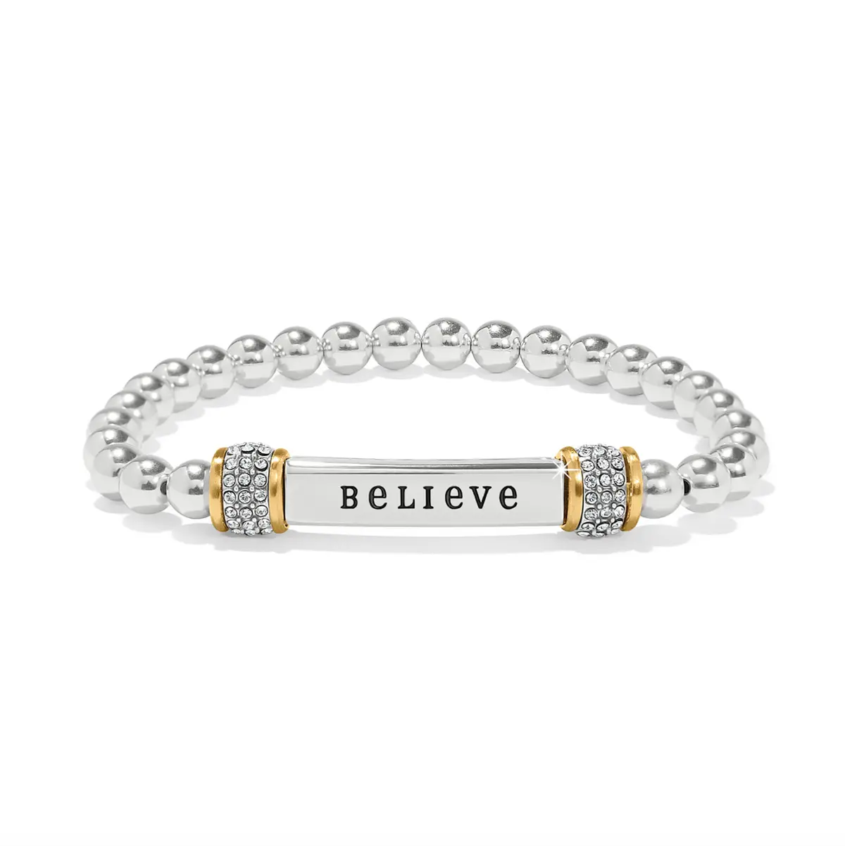 Meridian Believe Two Tone Stretch Bracelet 1
