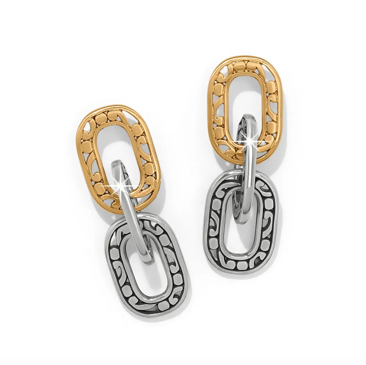 Contempo Linx Duo Two Tone Post Drop Earrings 1