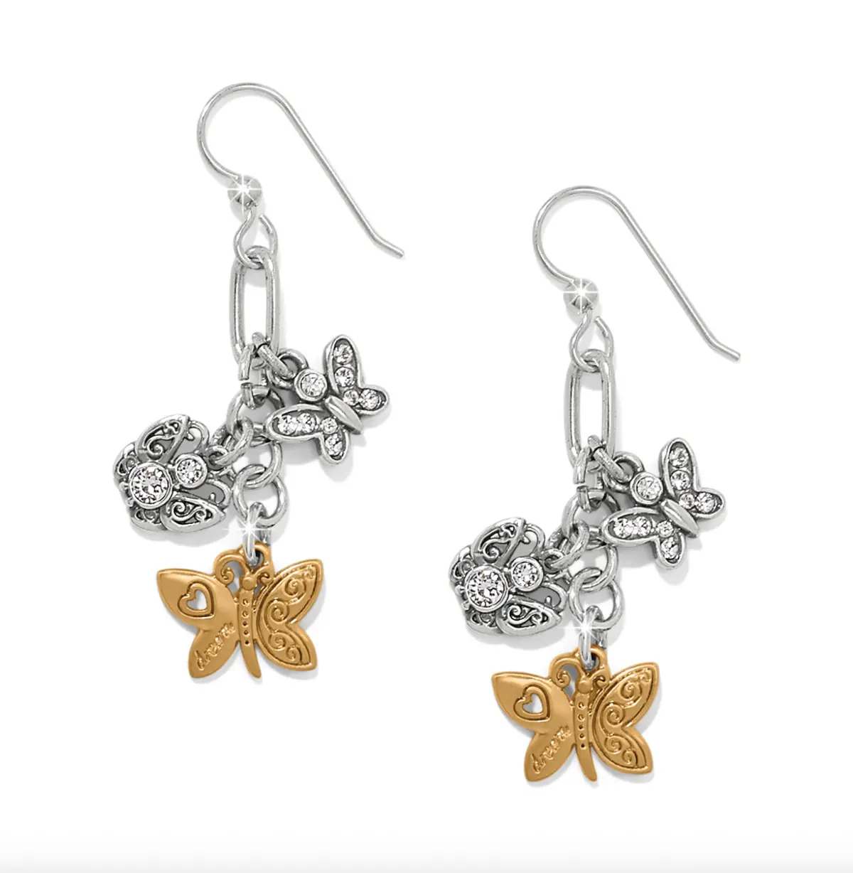 Forever Butterfly Charms French Wire Earrings 1