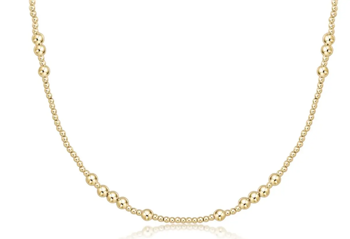 17" Choker Beaded - Hope Unwritten Gold 4Mm 1