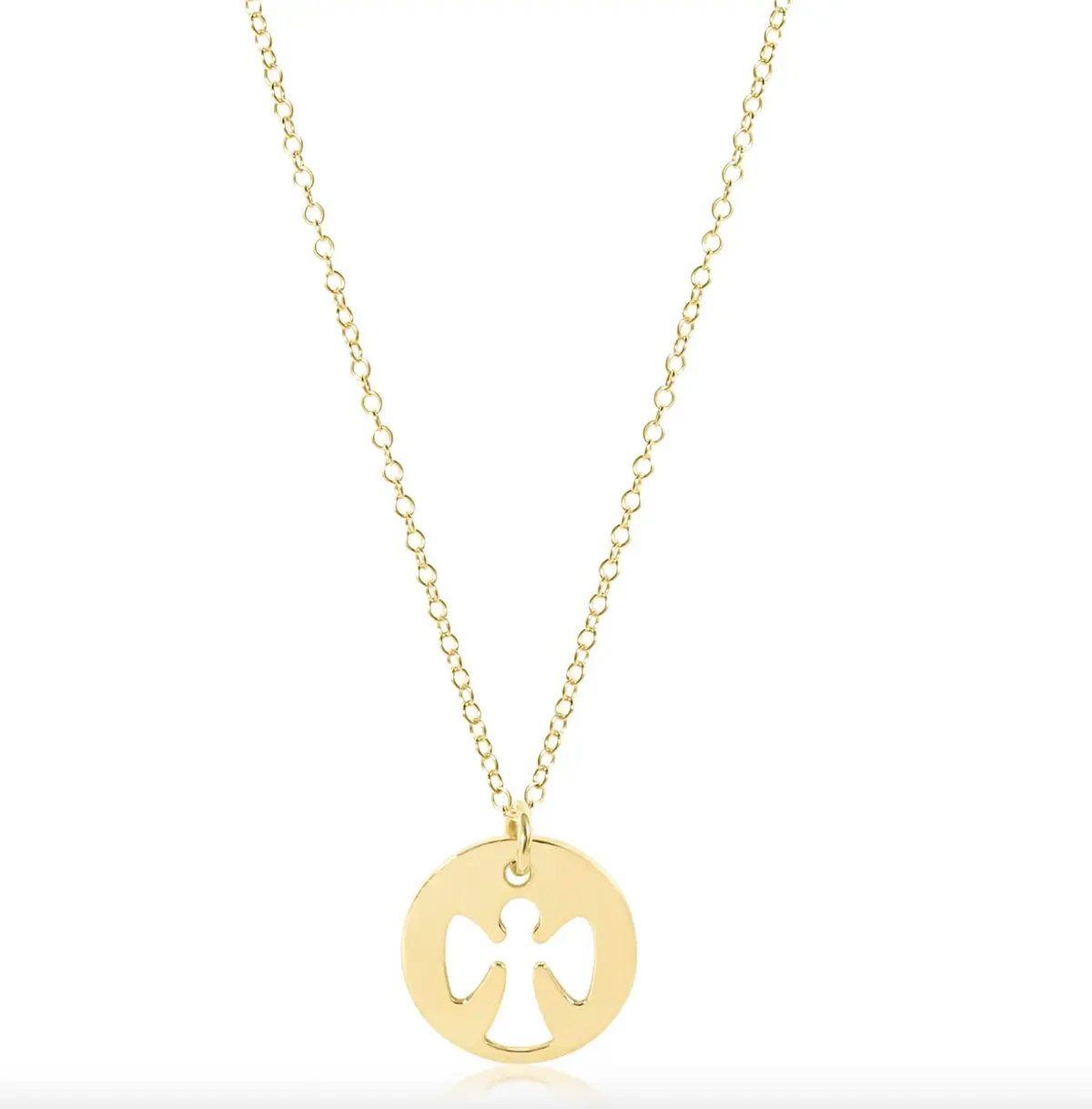 16" Necklace Gold - Guardian Angel Gold Disc 1