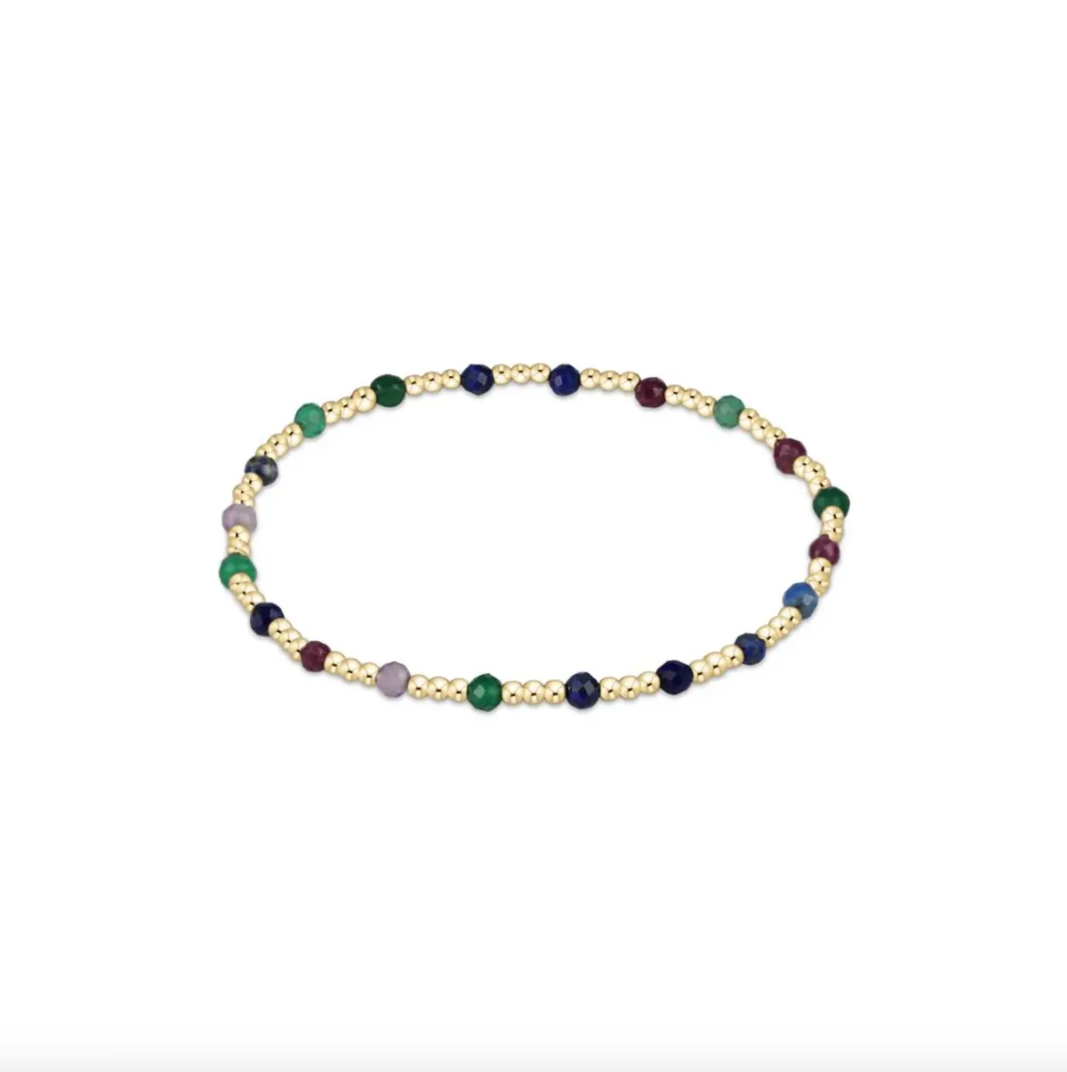 Gemstone Gold Sincerity Pattern 3Mm Bead Bracelet | Assorted Colors 3
