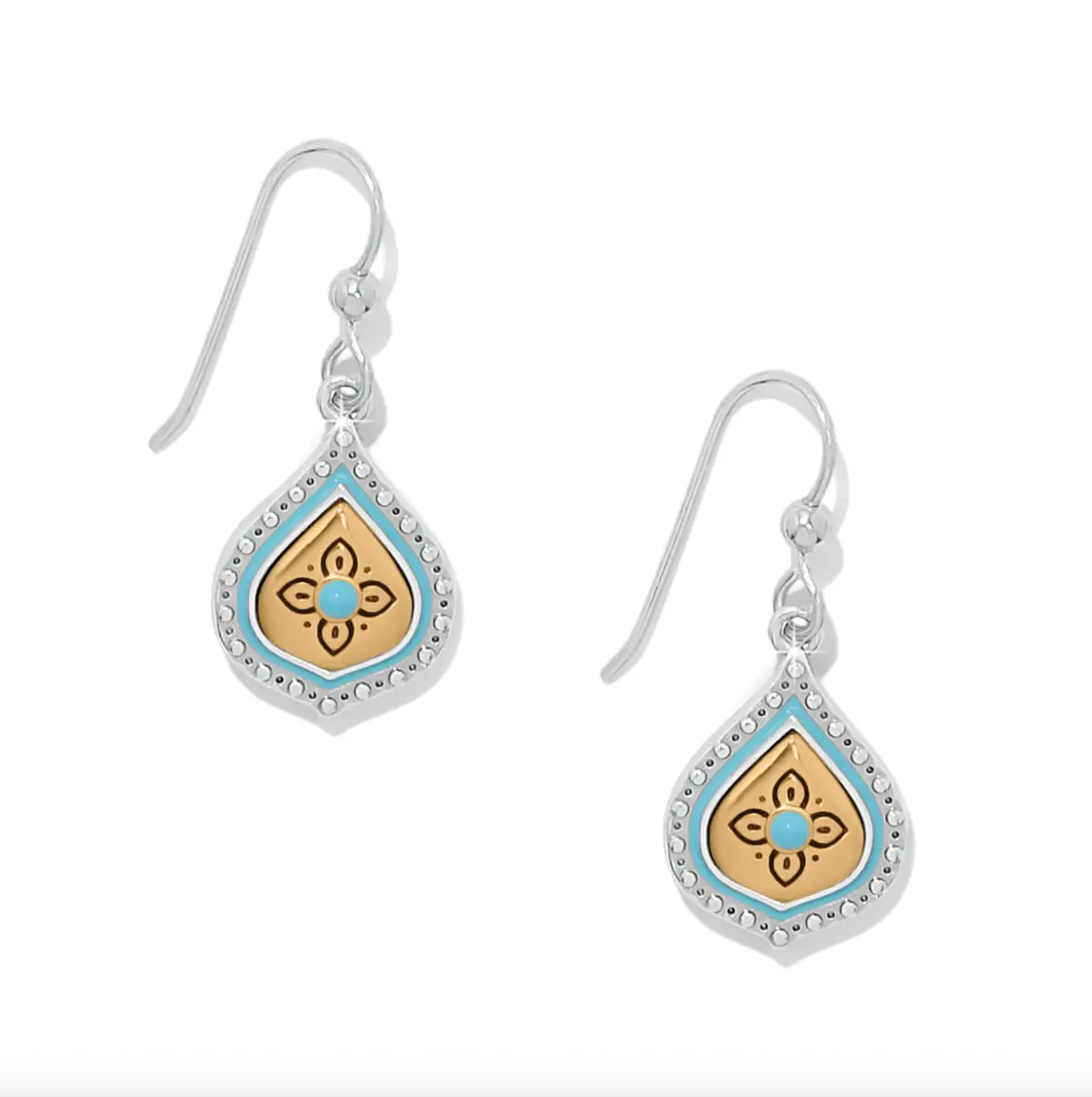 Mosaic Cerrillos Teardrop French Wire Earrings 1