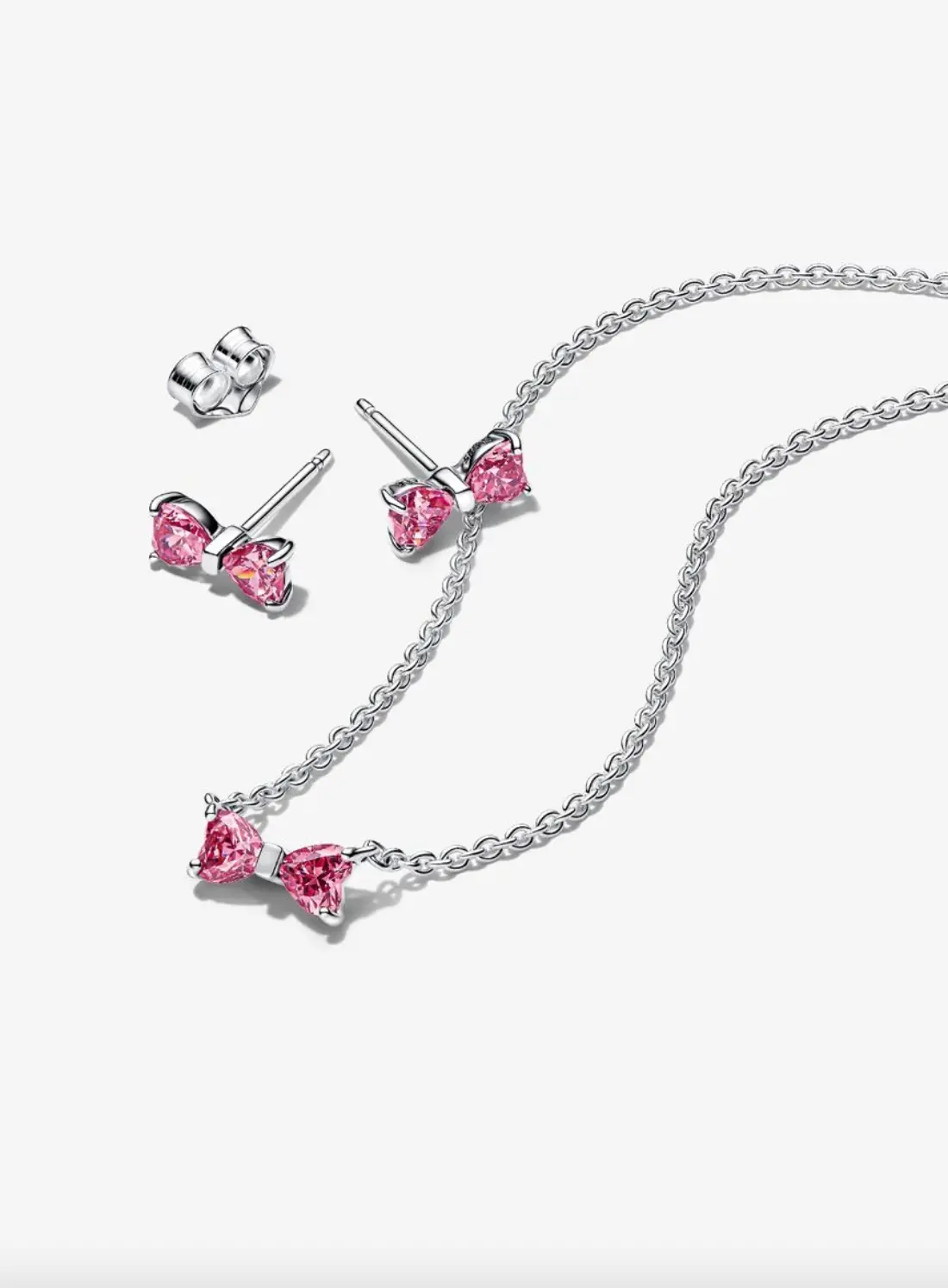 Sparkling Pink Bow Jewelry Gift Set 1