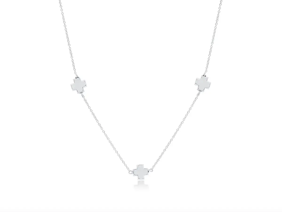 17" Choker Simplicity Chain Sterling - Signature Cross Sterling 1