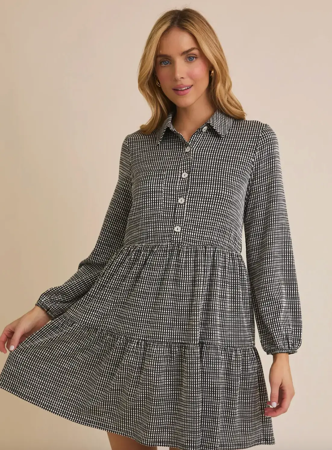 Dolly Button Up Gingham Dress 1