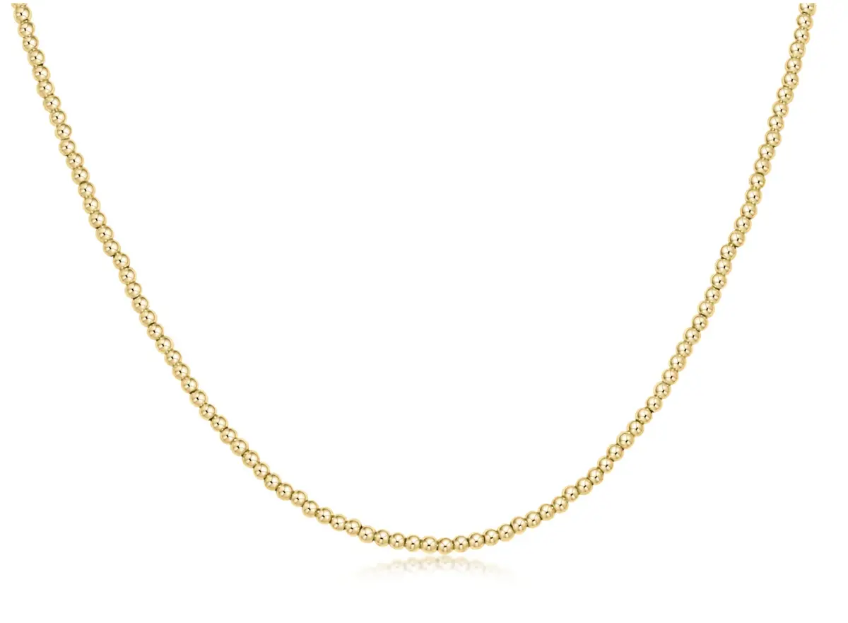 15" Choker Beaded - Classic Gold 2Mm 1