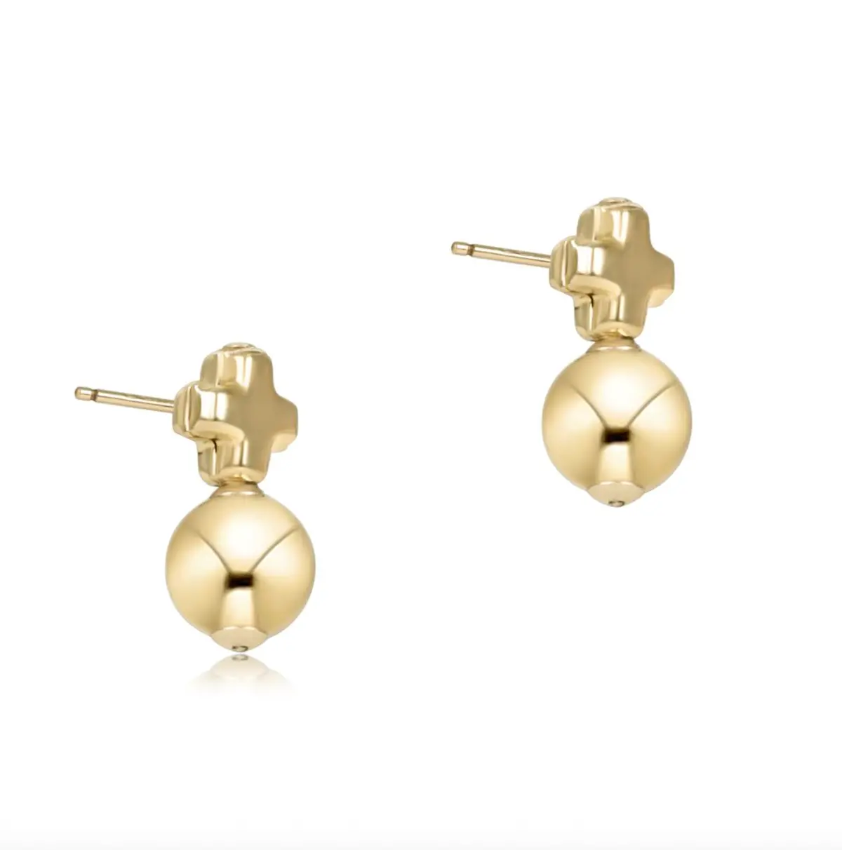 Signature Cross Small Gold Stud - Classic Gold 1