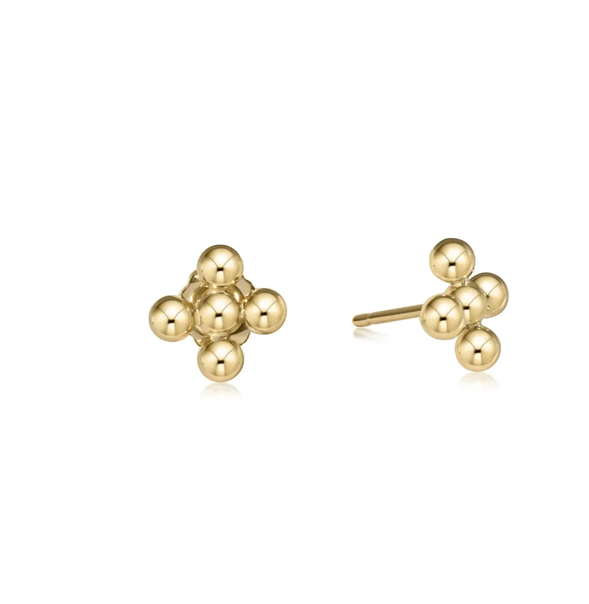 Signature Cross Beaded 3Mm Gold Stud 1
