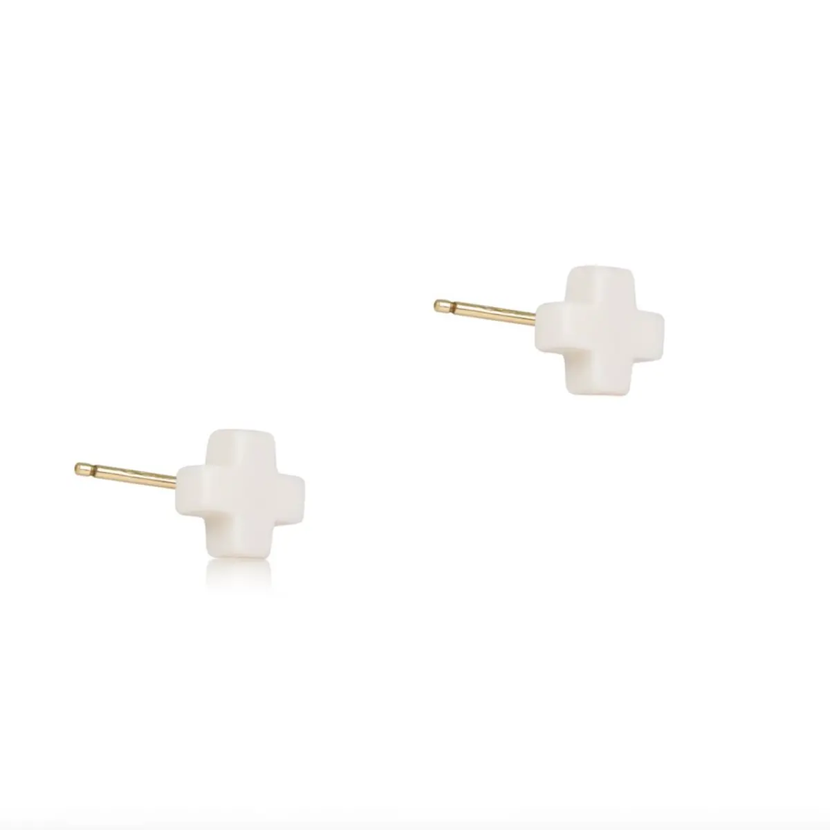 Signature Cross Small Stud - Off-White 1
