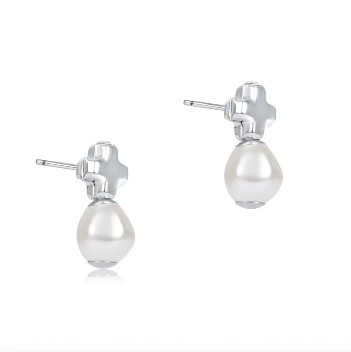 Signature Cross Sterling Stud - Classic Pearl 1
