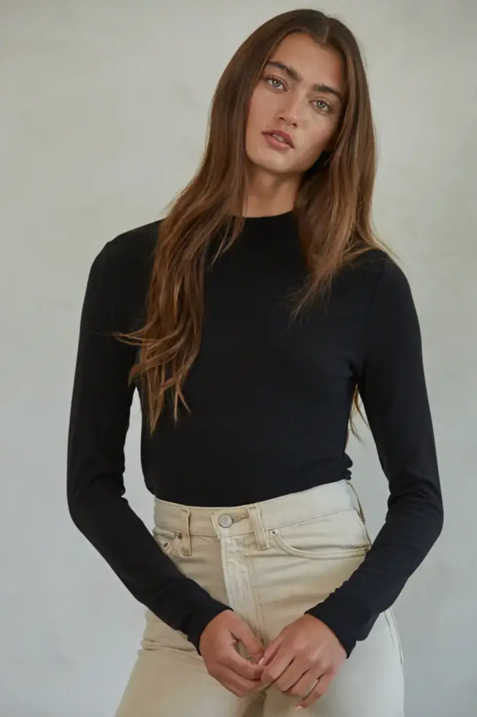 Sabrina Mock Neck Pullover Top 1