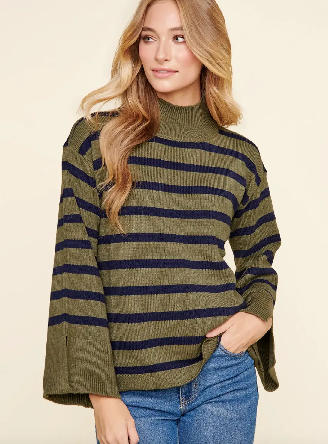 Slayder Striped Turtleneck Sweater 1