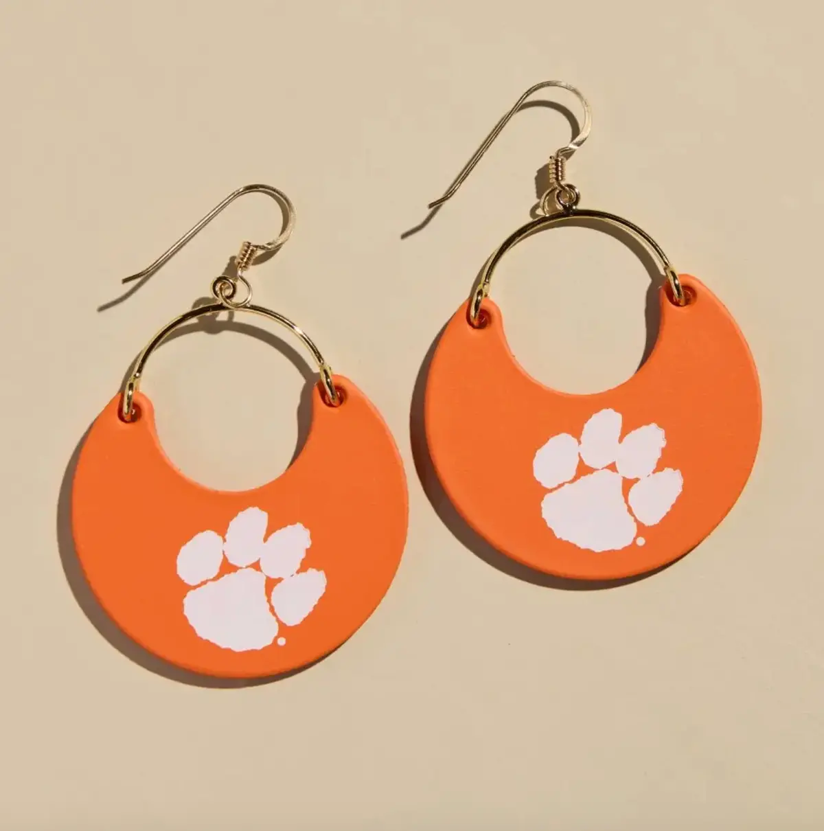 Ninas | Orange Clemson University Paw Print 1